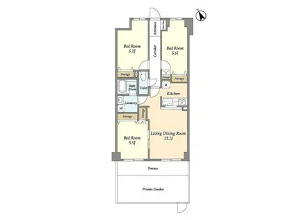 パークレジデンス市川(3LDK/4階)の間取り写真