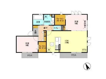 フォーシーズンズ東菅野(2LDK/1階)の間取り写真