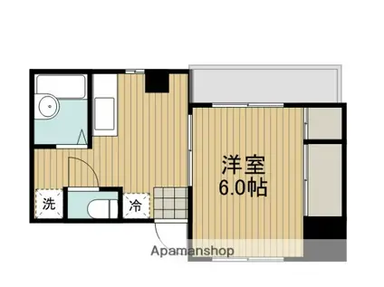 ウィステリア市川(1K/3階)の間取り写真