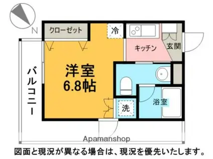 サバービア エムズ(1K/4階)の間取り写真
