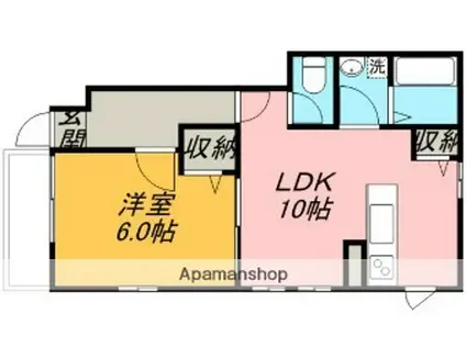 TFハイム(1LDK/1階)の間取り写真
