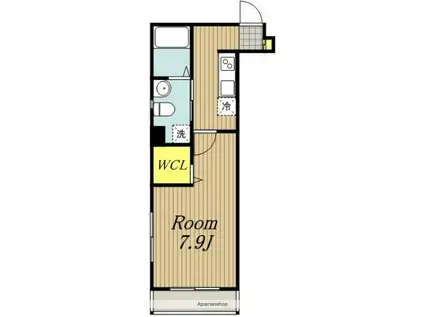 LEXUS市川南Ⅲ(1K/2階)の間取り写真