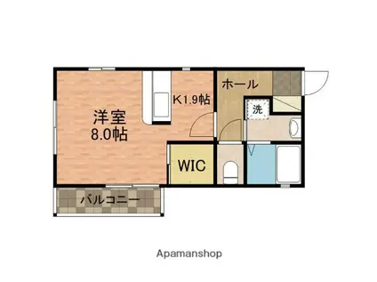 テラスナカムラ(1K/1階)の間取り写真