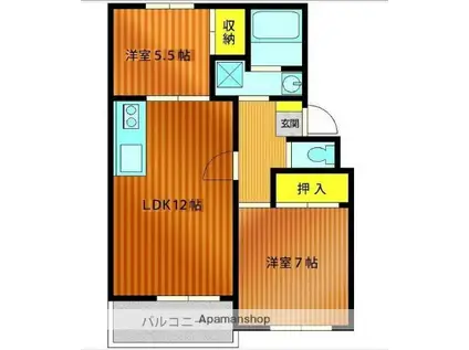 ファミール日之出 A棟(3DK/1階)の間取り写真