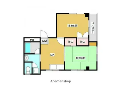 中川マンション(2DK/2階)の間取り写真
