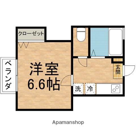 オルディネール(1K/1階)の間取り写真