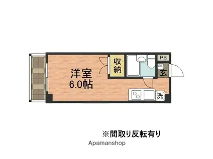 エステート21(ワンルーム/3階)の間取り写真