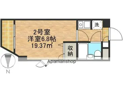 オーシャンピーク(1K/4階)の間取り写真