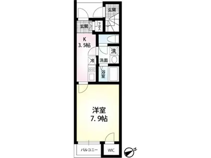 ヴィラセゾン船橋本町(1K/1階)の間取り写真