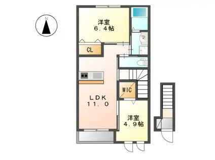 サンライズ ガーデン(2LDK/2階)の間取り写真