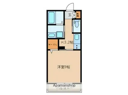 MSアイキヤンハウス(1K/2階)の間取り写真