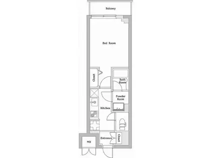 N-STAGE下総中山(1K/3階)の間取り写真