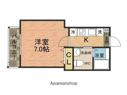 ピアンタ鬼越(1K/3階)の間取り写真