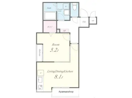 クィーンクェSHOTO(1LDK/1階)の間取り写真