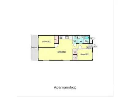 テラスレジデンス市川(2LDK/1階)の間取り写真