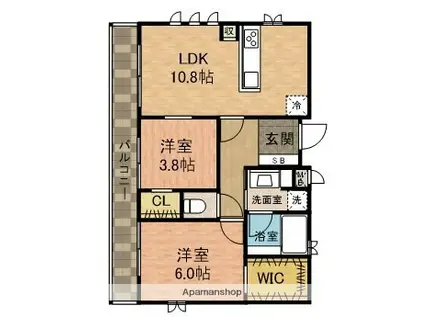 CLIVIA八幡(2LDK/4階)の間取り写真