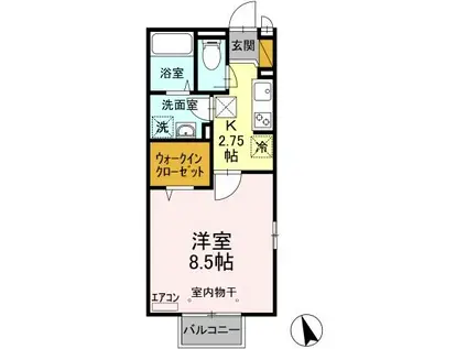 サンエールM・S(1K/1階)の間取り写真