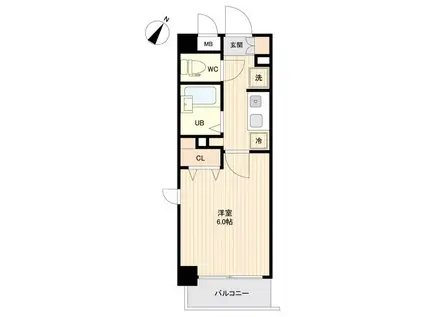 プライムアーバン行徳駅前Ⅱ(1K/2階)の間取り写真