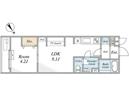 リブリ・船橋Ⅳ(1LDK/3階)の間取り写真