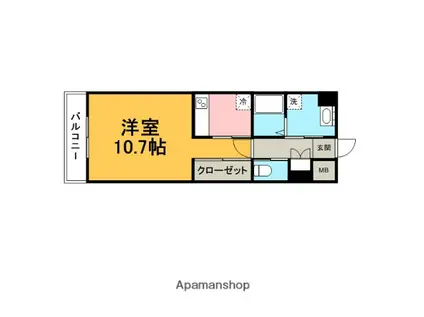 エスペランサⅡ(1K/3階)の間取り写真