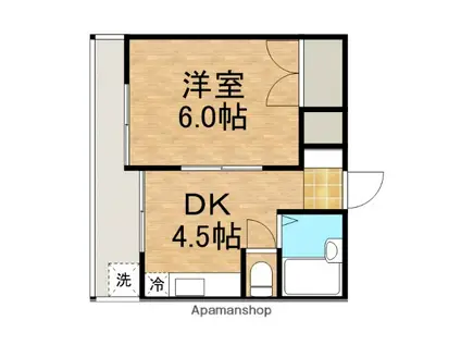 三増ビル2(1K/3階)の間取り写真