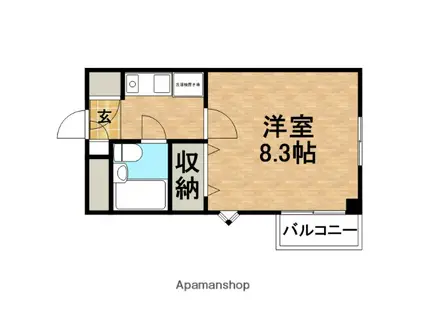 TSKアベニュー宮本(1K/3階)の間取り写真
