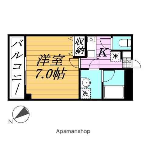 ドルフⅢ(1K/2階)の間取り写真