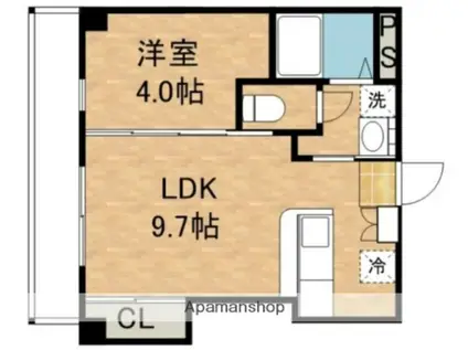 ソレイユ中島(1LDK/3階)の間取り写真