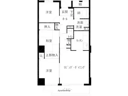 シティパーク津田沼(3LDK/9階)の間取り写真