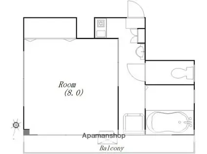 川島ビル(1K/3階)の間取り写真