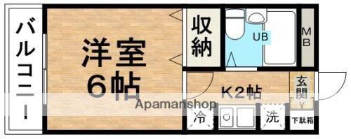 ルシエール(1K/3階)の間取り写真