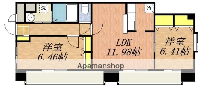 エスタシオン・カーナ(2LDK/5階)の間取り写真