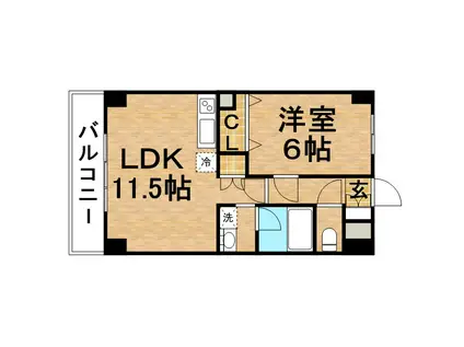 S-FORT船橋塚田(1LDK/10階)の間取り写真