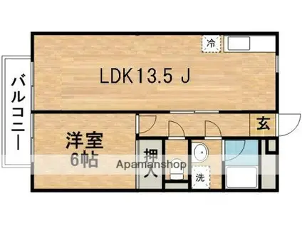 ニューポートハイツ(1LDK/2階)の間取り写真