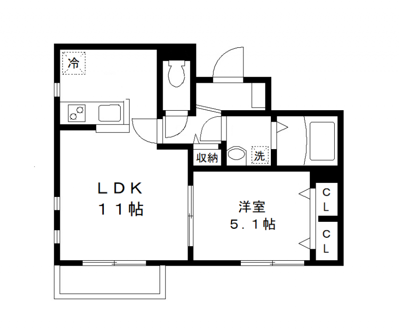 インペリアルⅡ(1LDK/1階)の間取り写真