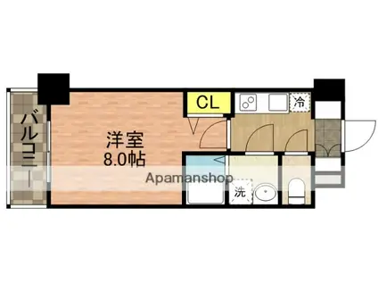 ドゥーエ西船橋(1K/3階)の間取り写真