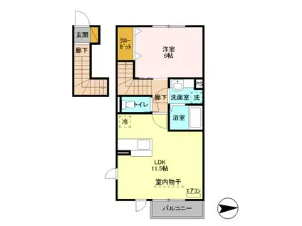 さくら館Ⅴ(1LDK/2階)の間取り写真