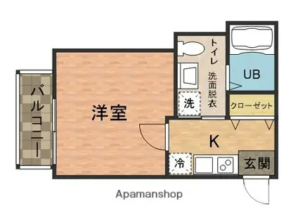 LE CLAIR船橋(1K/2階)の間取り写真