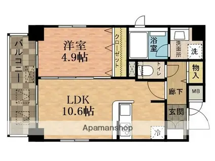 フェアリア 船橋本町(1LDK/2階)の間取り写真