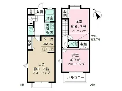 リリー西船IV(2LDK)の間取り写真