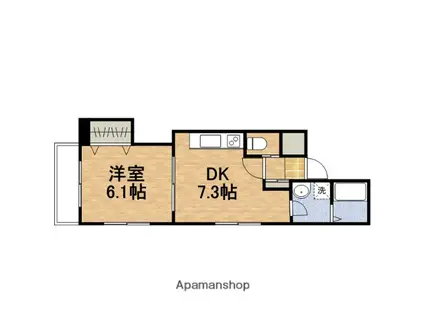 コートドール船橋(1DK/2階)の間取り写真
