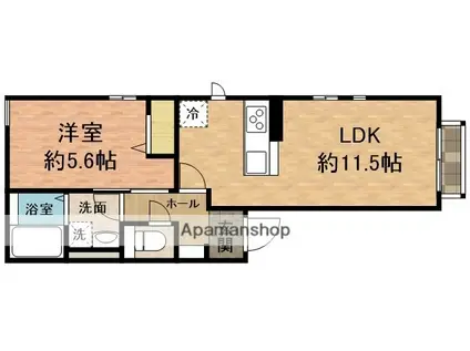 タロエイト1(1LDK/1階)の間取り写真