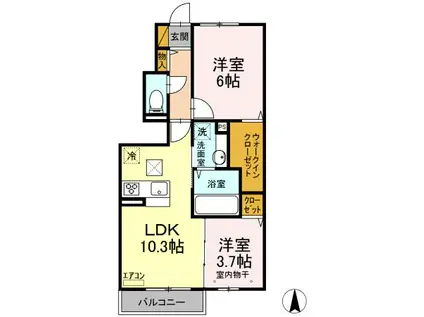 RUINES MAISON3(2LDK/1階)の間取り写真