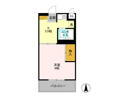 リジェール大久保3(1K/1階)の間取り写真