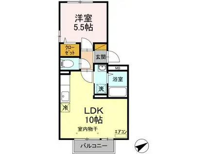 シーサイドフォレストII(1LDK/3階)の間取り写真