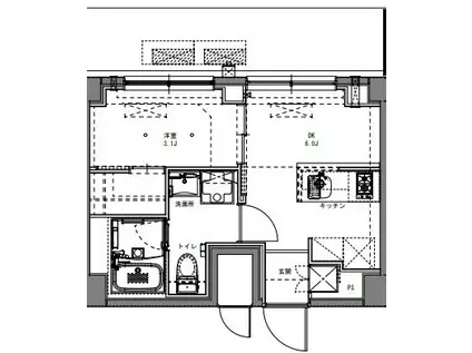S-RESIDENCE原木中山AZURE(1DK/4階)の間取り写真