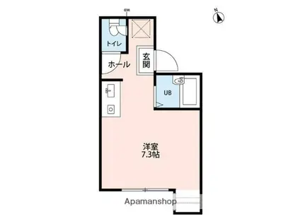 SHINY海神(ワンルーム/2階)の間取り写真