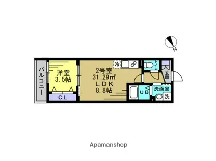 リラフォート津田沼(1LDK/1階)の間取り写真