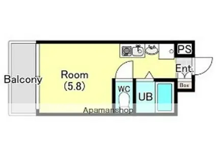 テラスレジデンス津田沼(ワンルーム/3階)の間取り写真