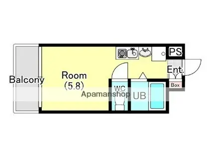 テラスレジデンス津田沼(ワンルーム/3階)の間取り写真